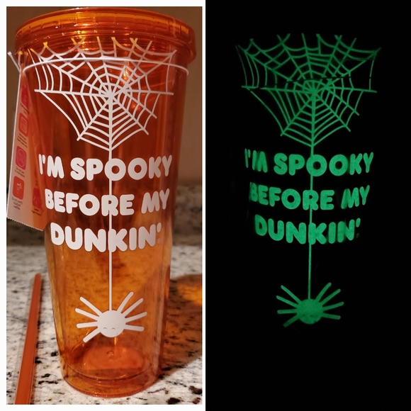 Dunkin Kitchen Dunkin Glow In The Dark Spider Tumbler Limited